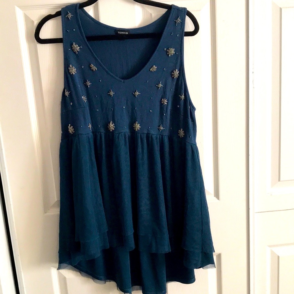 TORRID turquoise cute top